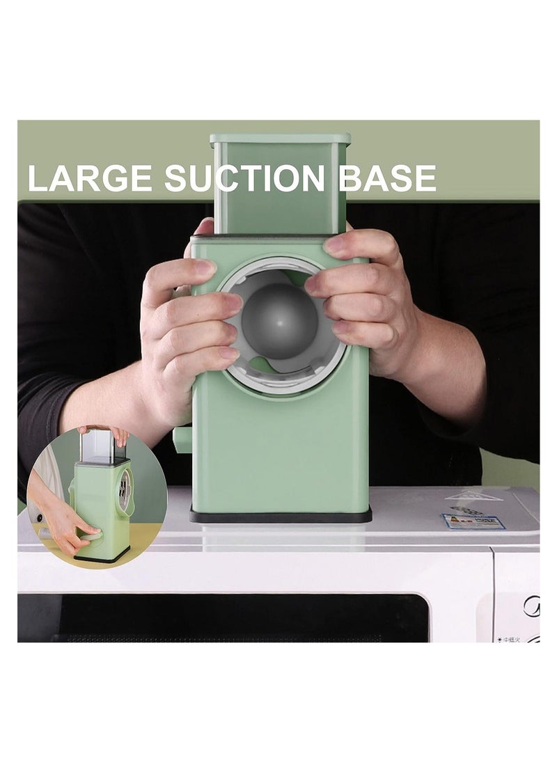 Raxoom - Vegetable Shredder Round Mandoline Slicer, Grater, Salad Maker - Large Feed Port - Suction Base - Vegetable, Fruit, Cookie, OREO, Nuts (Green) - Image 1
