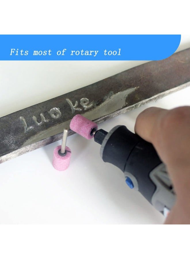 Luo ke 20 Pcs Corundum Sand Grinding Bits Abrasive Stone Mounted Buffing Wheels Rust Remove Tool Accessories with 1/8" Mandrel Fits Dremel Rotary Tool(Head Diameter : 4mm / 6mm / 8mm / 10mm / 12 mm) - Image 5