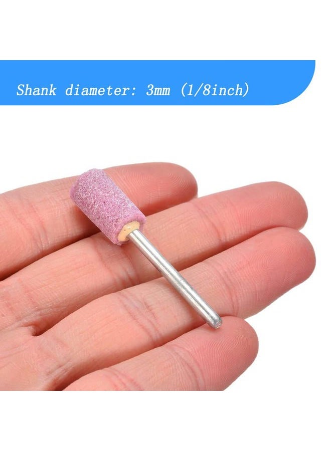 Luo ke 20 Pcs Corundum Sand Grinding Bits Abrasive Stone Mounted Buffing Wheels Rust Remove Tool Accessories with 1/8" Mandrel Fits Dremel Rotary Tool(Head Diameter : 4mm / 6mm / 8mm / 10mm / 12 mm) - Image 4
