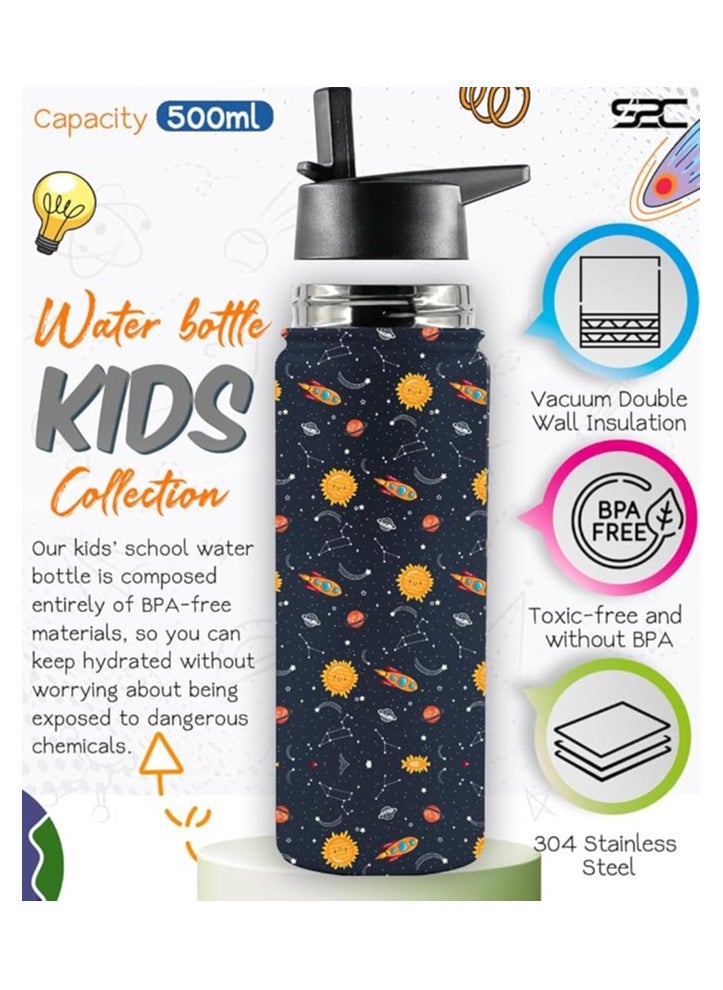 S2C Kids Water Bottle for School with Straw Lid, 550ml Kids water bottle stainless steel water bottle for kids, Double Wall Insulated Water Bottle, Baby water bottle,Steel water bottle, (BLACK) - pzsku/Z5C7354071324CD817E51Z/45/_/1730978606/be291c5f-cc1a-43cd-82bf-887252ad3ce2