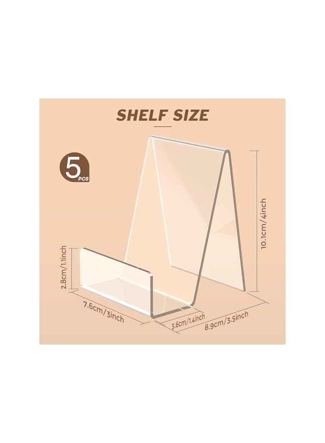 The Bros حامل كتب أكريليك، حامل كتب للعرض، حامل إيزيل شفاف للعرض، حامل عرض للبريد، CD، إطار، صورة، مجلة، طبق، هاتف، ملصق (5 قطع) - Image 2