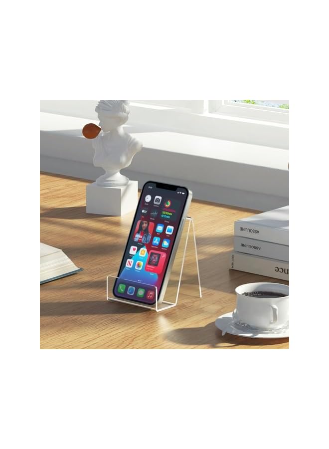 The Bros حامل كتب أكريليك، حامل كتب للعرض، حامل إيزيل شفاف للعرض، حامل عرض للبريد، CD، إطار، صورة، مجلة، طبق، هاتف، ملصق (5 قطع) - Image 4