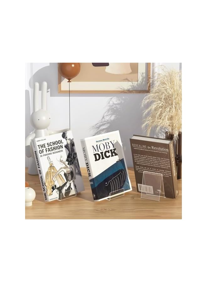 The Bros حامل كتب أكريليك، حامل كتب للعرض، حامل إيزيل شفاف للعرض، حامل عرض للبريد، CD، إطار، صورة، مجلة، طبق، هاتف، ملصق (5 قطع) - Image 5