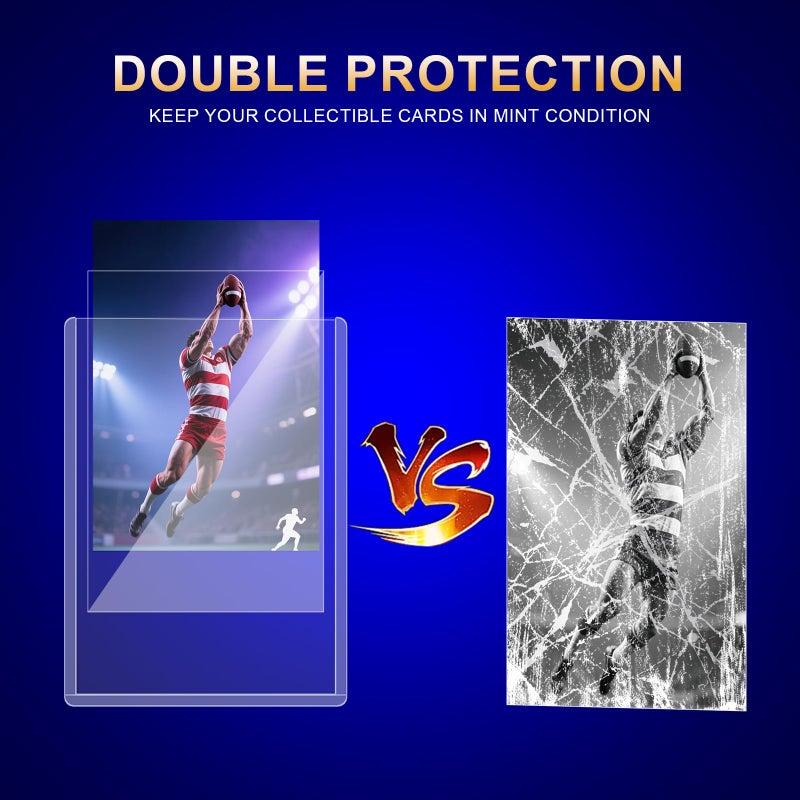 Comnge 600 Pack Card Sleeves Topload Holder - 3"x4" Rigid Card Holder, Hard Plastic Sleeves, Perfect Fit for Baseball Sports TCG Cards, Compatible with Penny Sleeves(300 Top Loaders + 300 Penny Sleeves) - Image 4