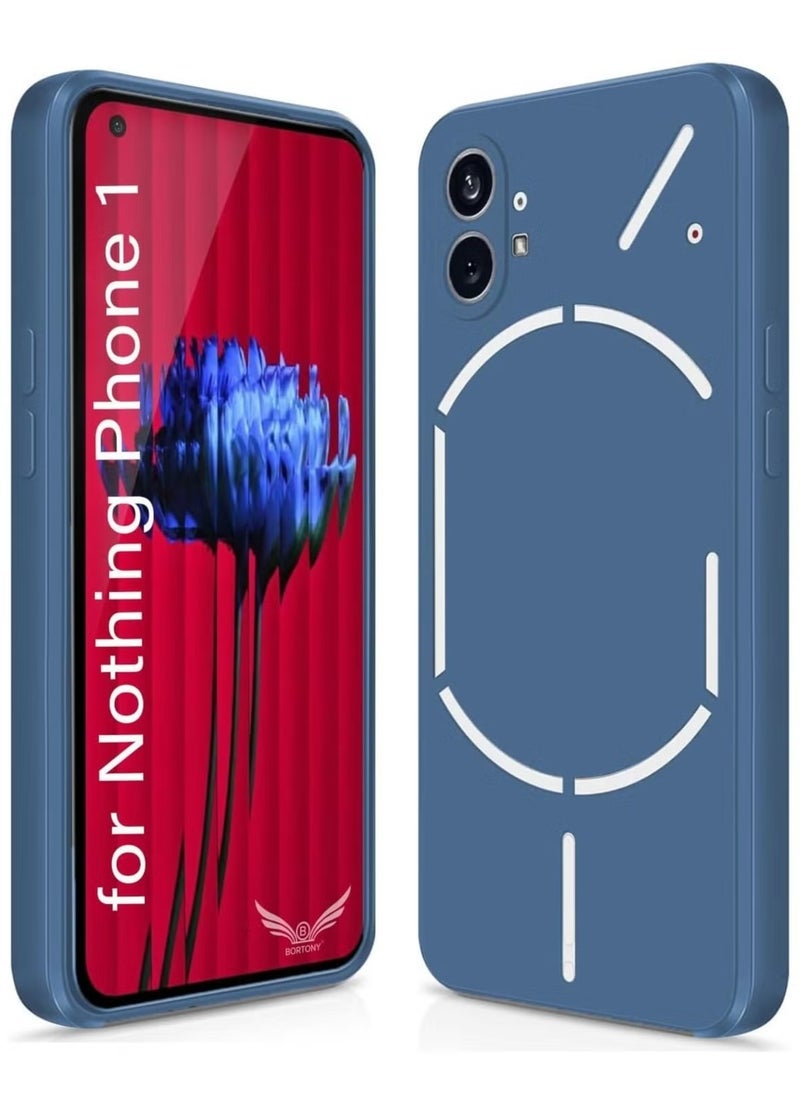 Gravity Shockproof Liquid Silicone Case for Nothing Phone 1 (6.55 Inch) – Flexible & Anti-Scratch Protective Cover, Soft-Touch Slim Fit, Wireless Charging Compatible, Durable & Scratch-Resistant Blue - Image 1