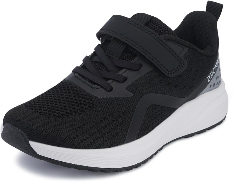 BRONAX Wide Toe Box Tennis Shoes for Boys Girls Wide Width Running Sneakers Size 4w Mesh Athletic Sports Non Slip Casual Racquet Big Kids Zapatos para Nios Black 36 - Image 2