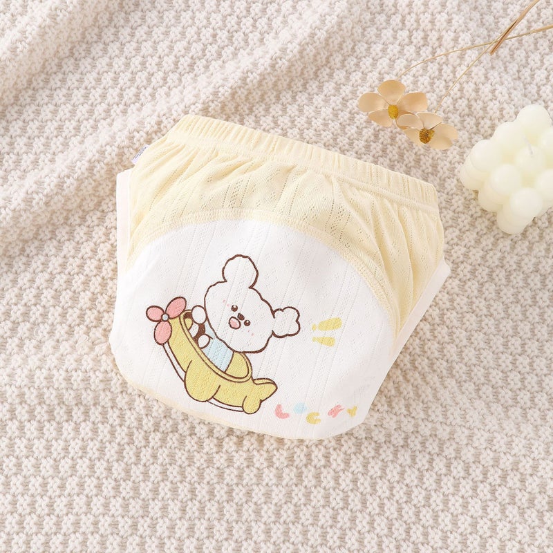 Training Pants Baby Aa Pure Cotton Washable Side Leakage Prevention Baby Toilet Diaper Pants Diaper Pants Yellow Airplane Rabbit