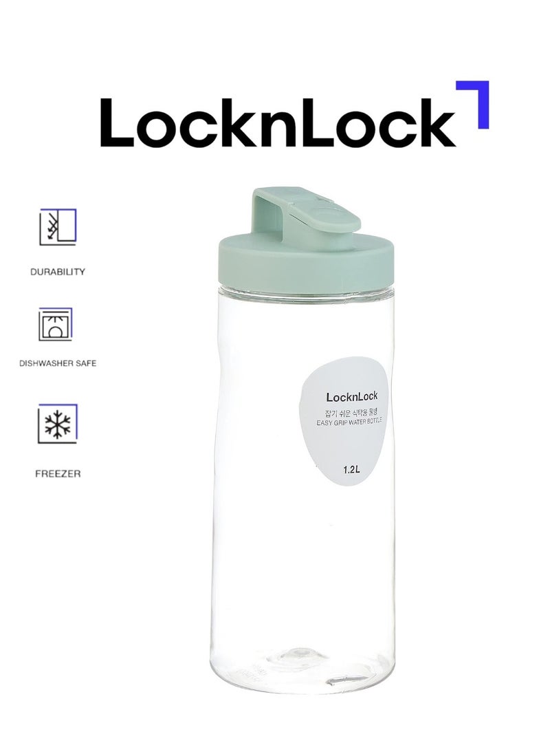 LOCK & LOCK LocknLock 1.2L Easy Grip Water Bottle - Mint, Transparent with Detachable Lid for Fridge and Tabletop Use  - Image 1