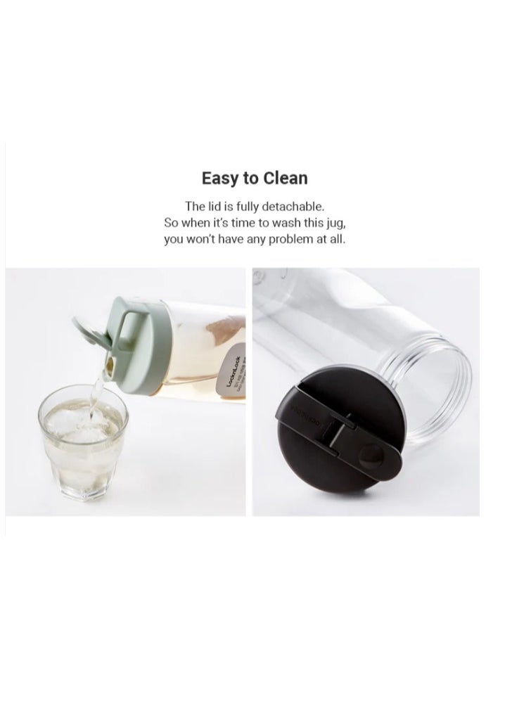 LOCK & LOCK LocknLock 1.2L Easy Grip Water Bottle - Mint, Transparent with Detachable Lid for Fridge and Tabletop Use  - Image 5
