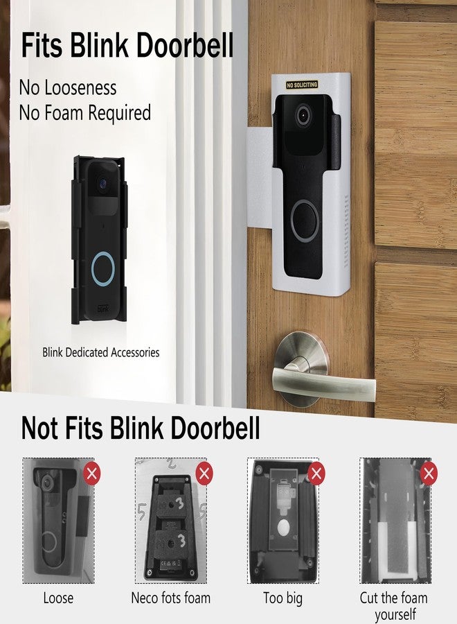 Homalor Anti Theft Ring Doorbell Mount: White Ring Doorbell Door Mount Blink Camera Holder for Apartment Door - Metal Blink Doorbell Case Ring Mount No Drill - Image 4