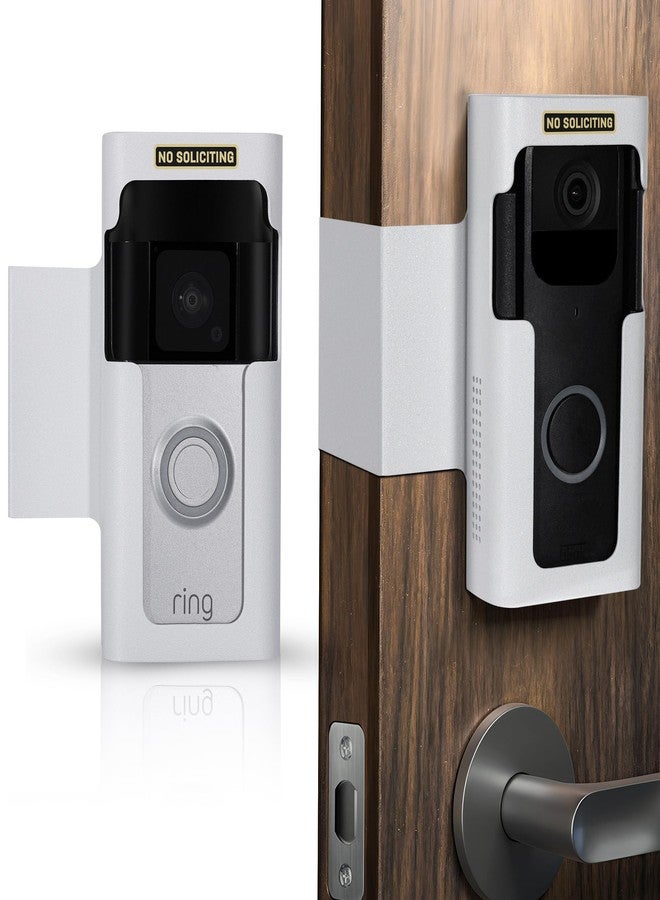 Homalor Anti Theft Ring Doorbell Mount: White Ring Doorbell Door Mount Blink Camera Holder for Apartment Door - Metal Blink Doorbell Case Ring Mount No Drill - Image 1