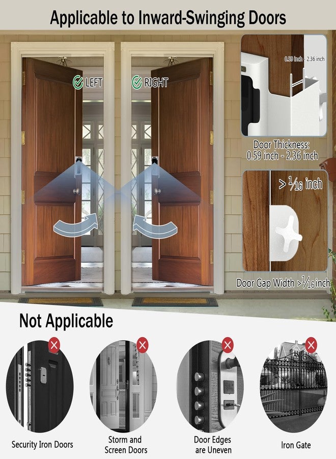 Homalor Anti Theft Ring Doorbell Mount: White Ring Doorbell Door Mount Blink Camera Holder for Apartment Door - Metal Blink Doorbell Case Ring Mount No Drill - Image 5