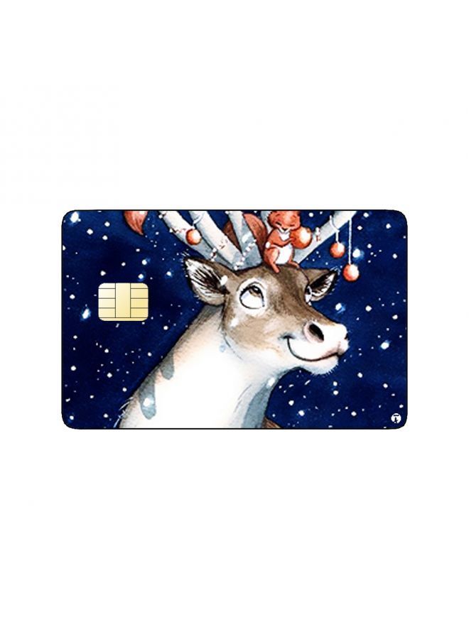 RKN PRINTED BANK CARD STICKER Aesthetic Reindeer Drawing With Squirrels - Image 2