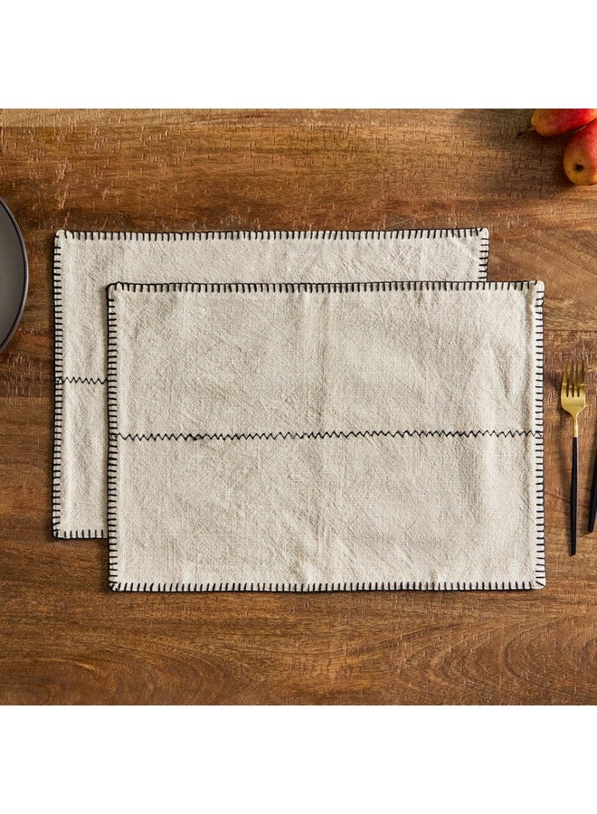 Home Box Naturio 2-Piece Stitch Table Placemat Set 48 x 33 cm  - Image 1