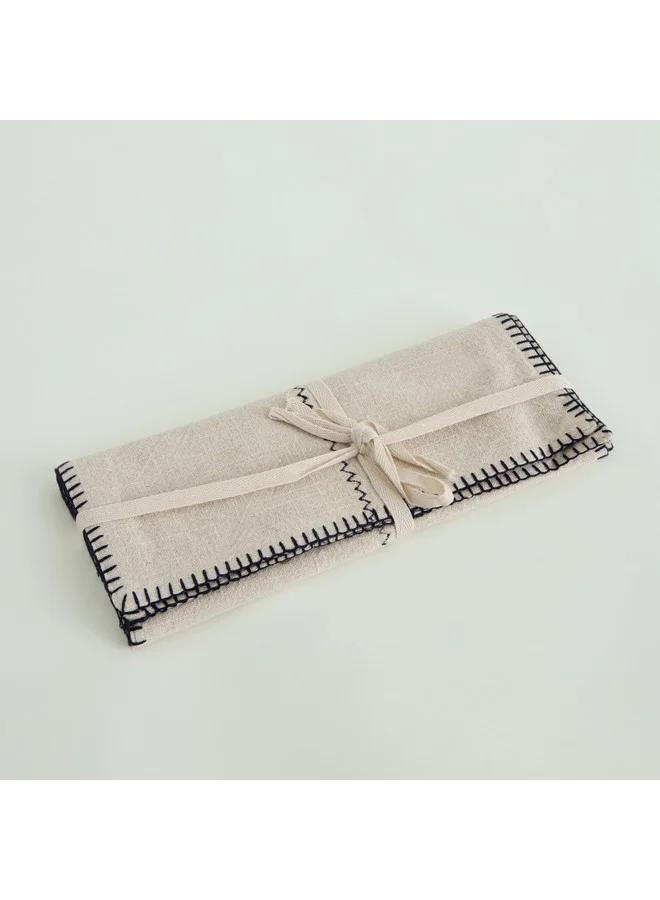 Home Box Naturio 2-Piece Stitch Table Placemat Set 48 x 33 cm