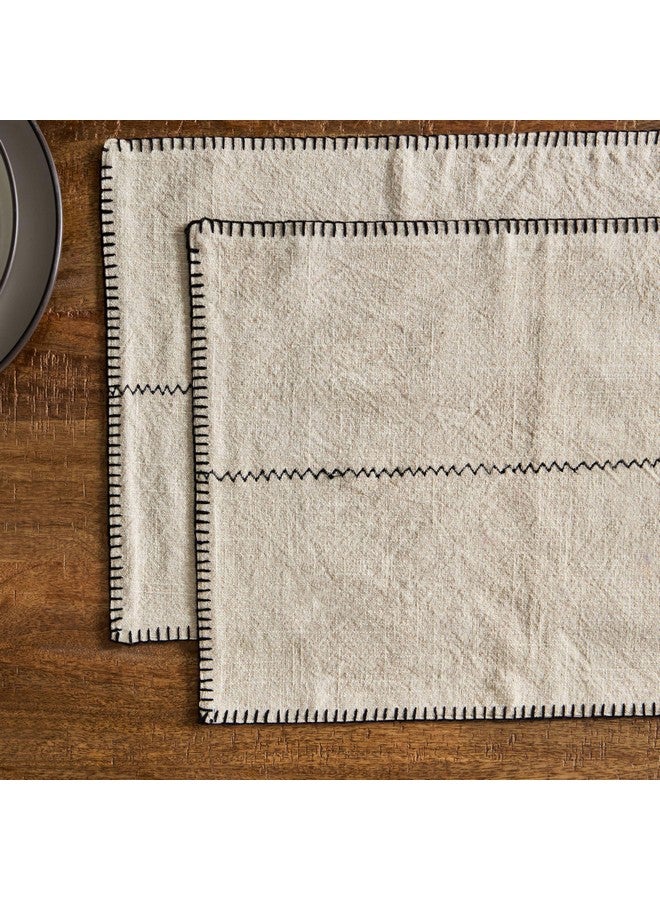 Home Box Naturio 2-Piece Stitch Table Placemat Set 48 x 33 cm  - Image 2