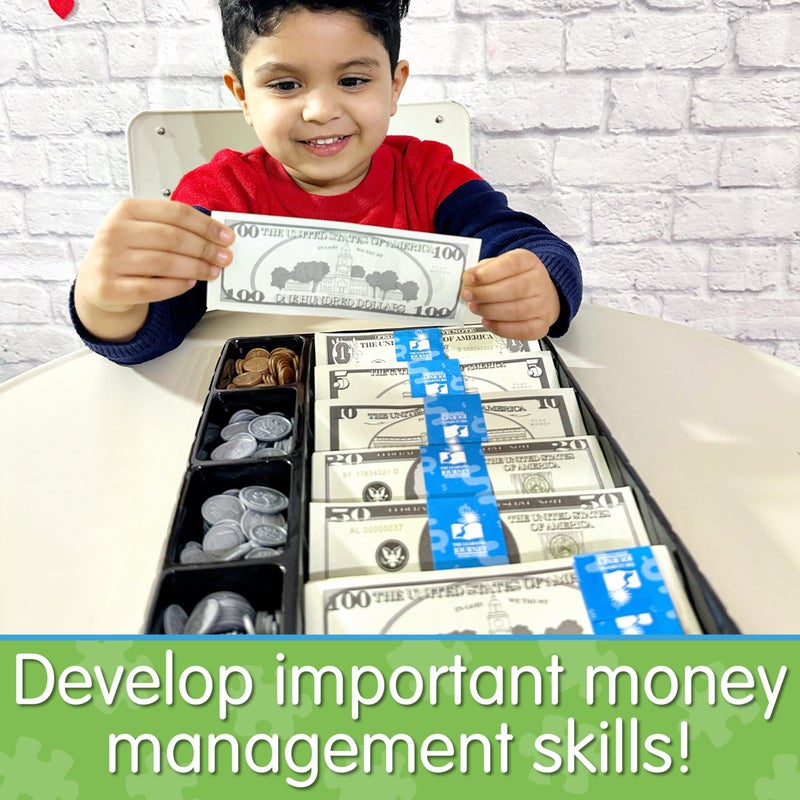 The Learning Journey: Kids Bank Play Money Set - Play Money for Kids - Over $5000 in Realistic Play Money to Build Kids Counting Skills - Ages 5 and Up - Award Winning Toys - Image 4