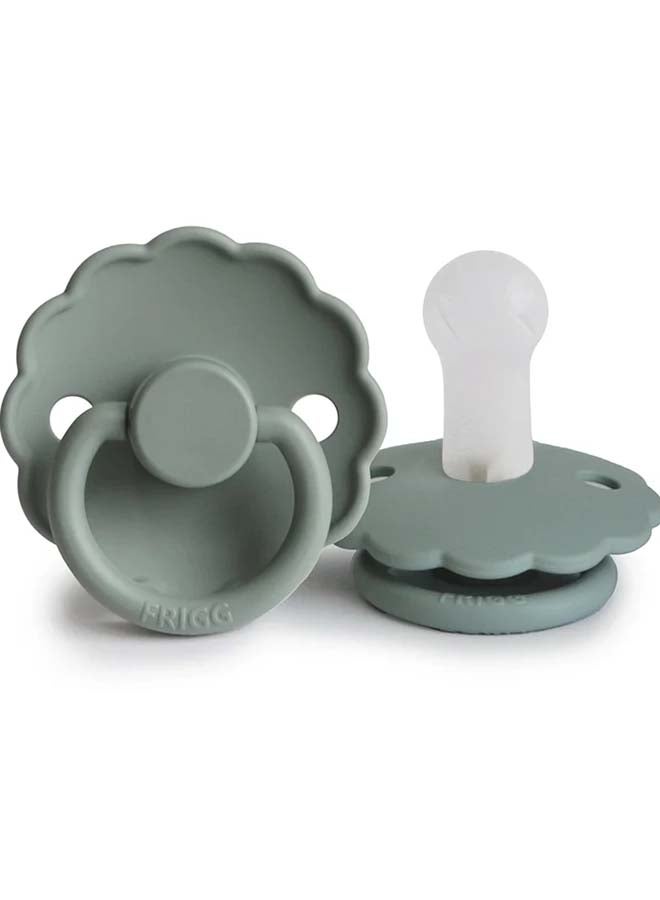 FRIGG لهاية FRIGG Daisy سيليكون للأطفال 0-6 أشهر 2-Pack خشب الأرز/ورقة زنبق - الحجم 1 - Image 2