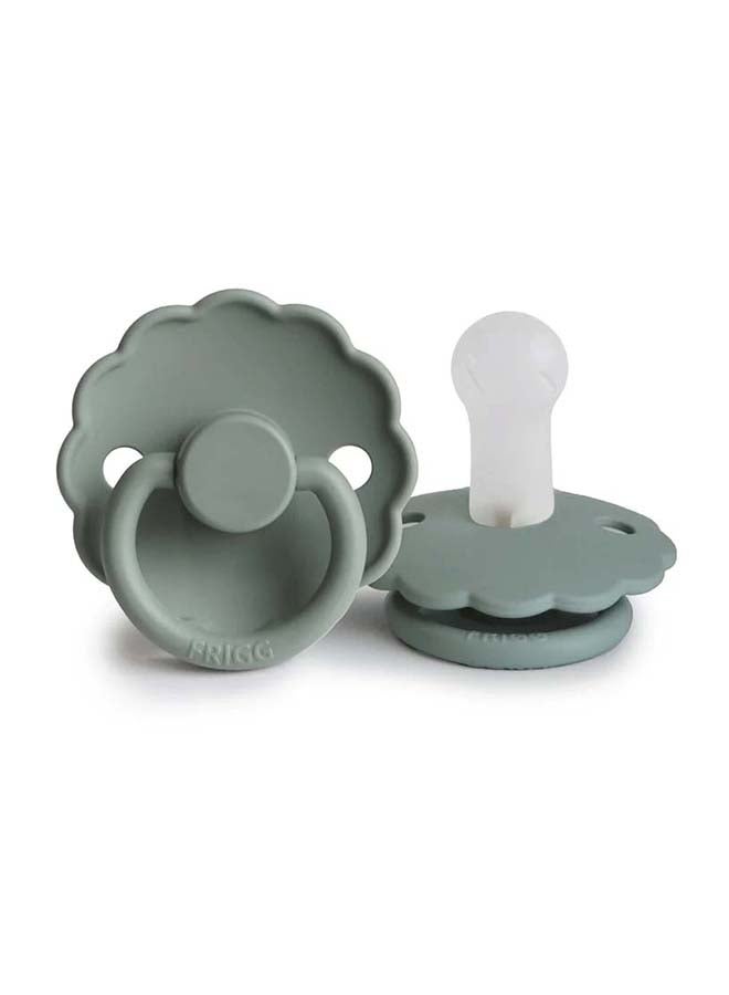 FRIGG لهاية FRIGG Daisy سيليكون للأطفال 0-6 أشهر 2-Pack خشب الأرز/ورقة زنبق - الحجم 1 - Image 2