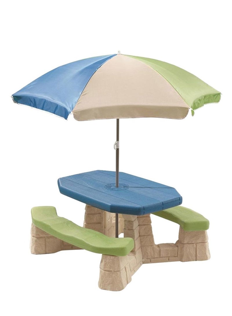 Step2 Step2 Naturally Playful Picnic Table with Umbrella  - Image 1