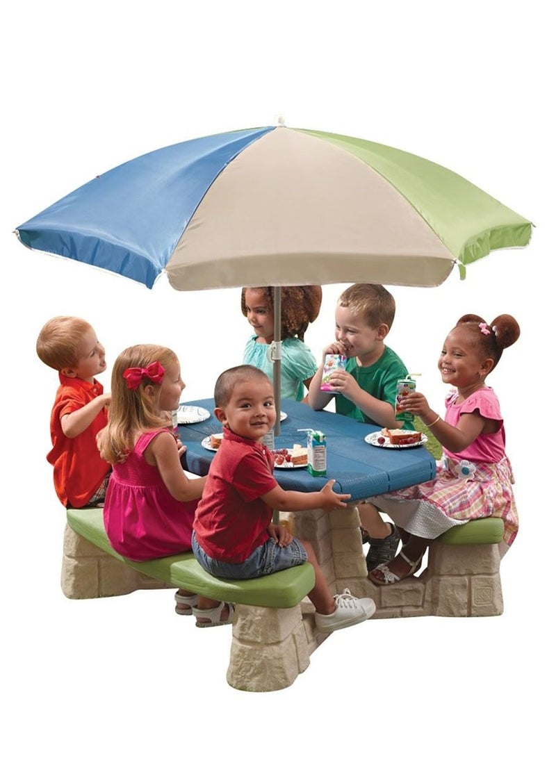 Step2 Step2 Naturally Playful Picnic Table with Umbrella  - Image 2