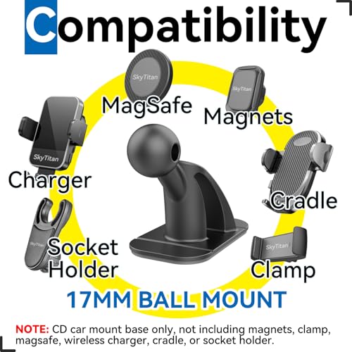 SkyTitan 4 Pack Sticky 17mm Ball Mount for Car Mount Adhesive Replacement Magnetic Phone Holder MagSafe Mounting Base Dashboard Sticker 3M VHB Tape - Image 2
