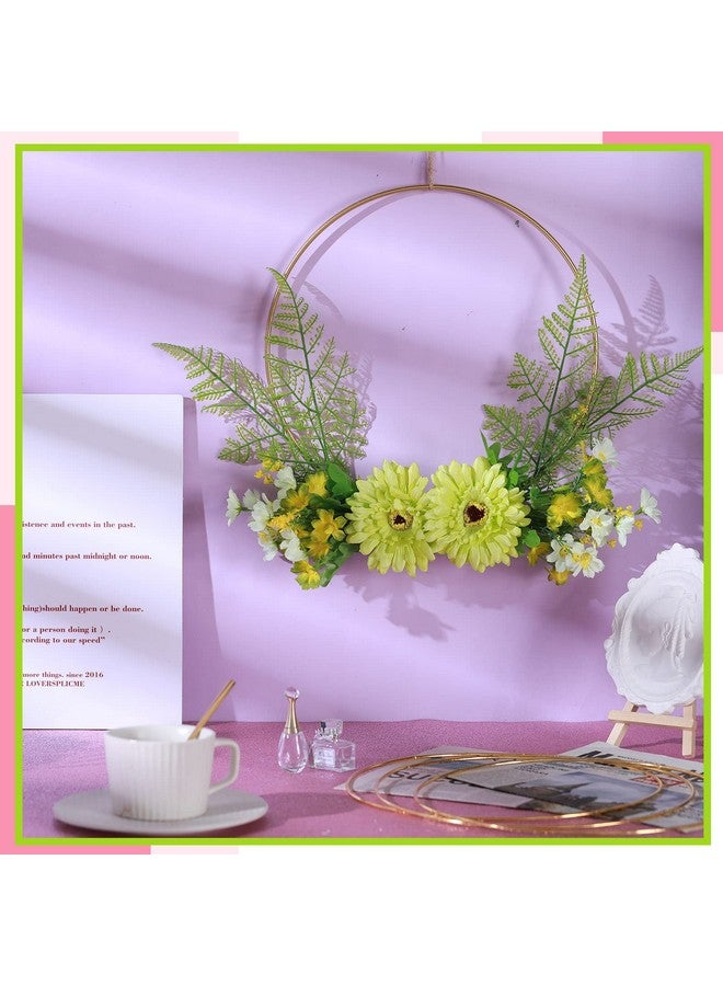 Sratte 24 Pcs Metal Floral Hoop Macrame Gold Rings Metal Hoops Bulk for Crafts Metal Circle for DIY Wedding Birthday Wreath, Dream Catchers, Wedding Wall Hanging Decor (10 Inch) - Image 2