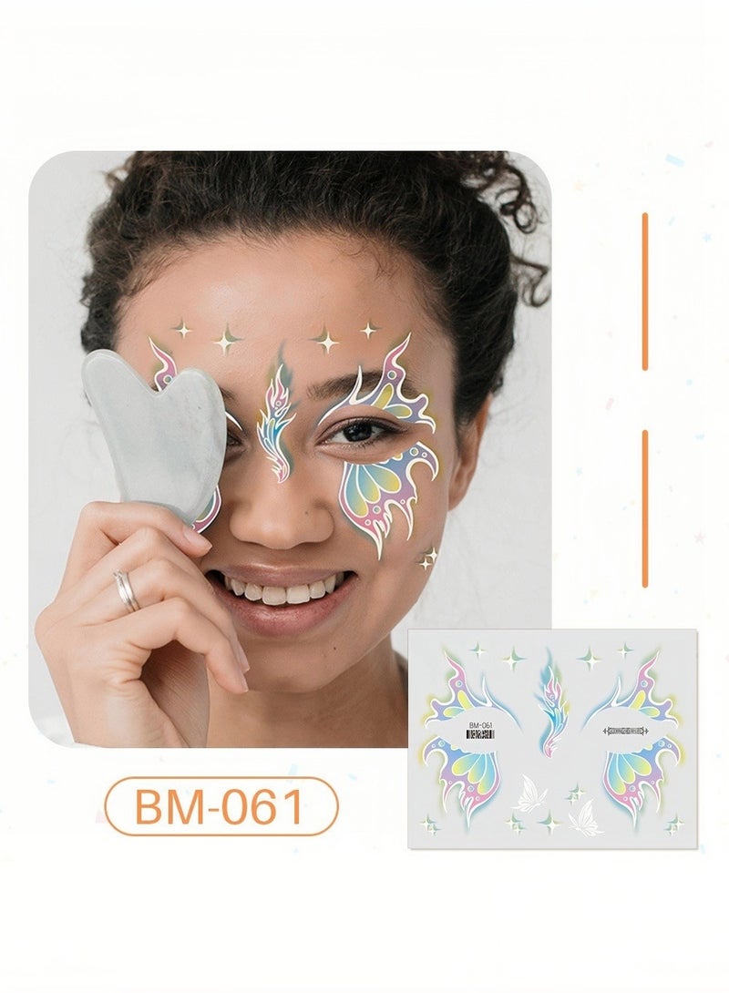 8 Sheets Kids Face Tattoos, Animal Fake Face Tattoos for Boys and Girls, Butterfly Bunny Stickers, Kids Face Painting Stickers, Birthday Festival Makeup Stickers Party Gifts - Image 4