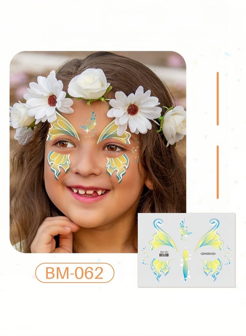 8 Sheets Kids Face Tattoos, Animal Fake Face Tattoos for Boys and Girls, Butterfly Bunny Stickers, Kids Face Painting Stickers, Birthday Festival Makeup Stickers Party Gifts - Image 5