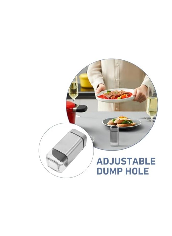 Stainless Steel Square Salt and Pepper Shaker Set with Swivel Head