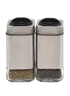 Generic Stainless Steel Square Salt and Pepper Shaker Set with Swivel Head  - Image 4