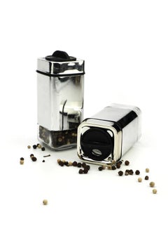 Generic Stainless Steel Square Salt and Pepper Shaker Set with Swivel Head  - Image 3
