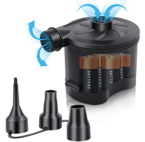 3T6B Electric Air Pump for Inflatables Battery Powered Wireless Air Pump for Mattress with 3 Nozzles QuickFill Blower InflatorDeflator for Outdoor Camping Air Mattress Inflatable Couch Pool Toy - Image 1