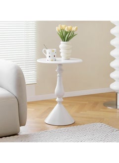 Old_Feller Vintage Sofa Side Table Living Room Coffee Table Household Vintage Candlestick End Table Round Table White 40*58cm  - Image 2