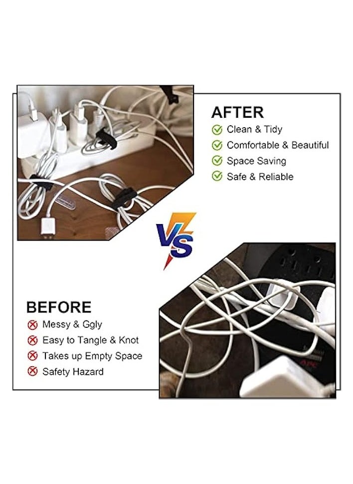 PROMASS Reusable Cable Ties Set of 20, Fastening Hook Loop Rope Cable Straps with Buckles, Adjustable Nylon Velcro Cord Organizer Wire Ties for Organizing Home Office Data Centers  - Image 4