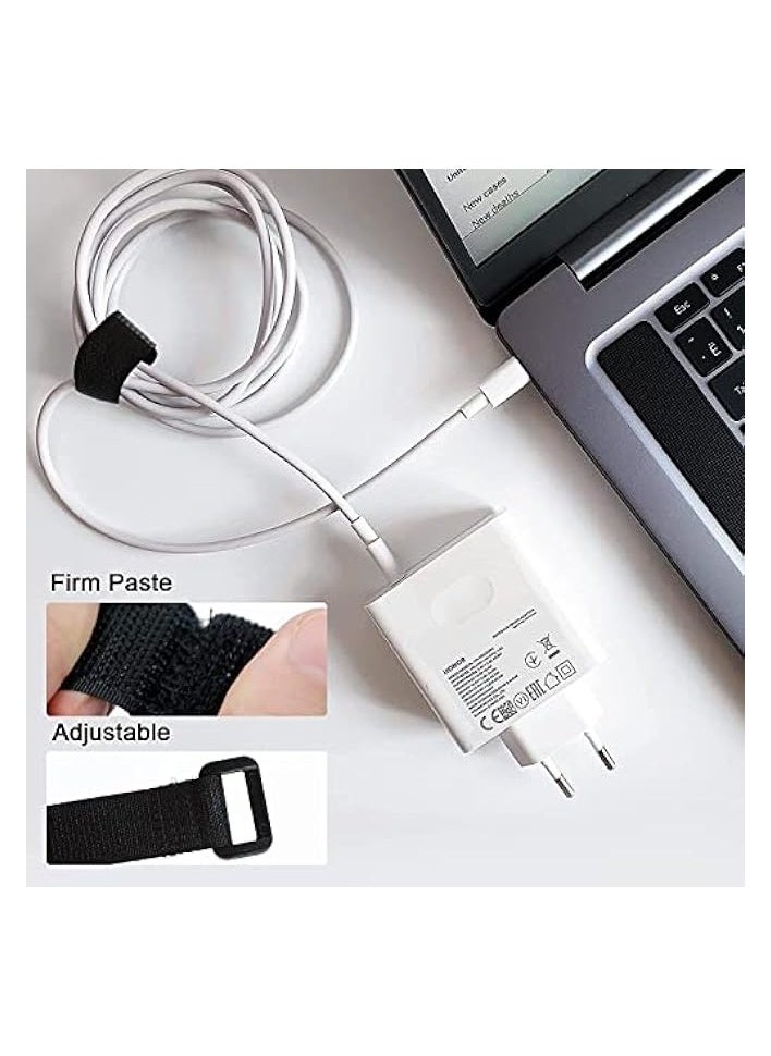 PROMASS Reusable Cable Ties Set of 20, Fastening Hook Loop Rope Cable Straps with Buckles, Adjustable Nylon Velcro Cord Organizer Wire Ties for Organizing Home Office Data Centers  - Image 5