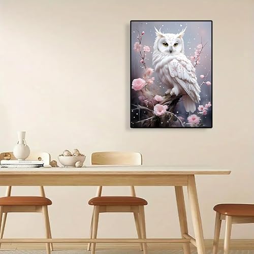 AIBOERL Owl Diamond Art Kits for Adults,Flower 5D Diamond Painting Kits for Adults Beginners,DIY Full Round Drill Diamond Dot Painting Gem Art Kits for Adult, Home Wall Decor 12x16Inch - Image 5