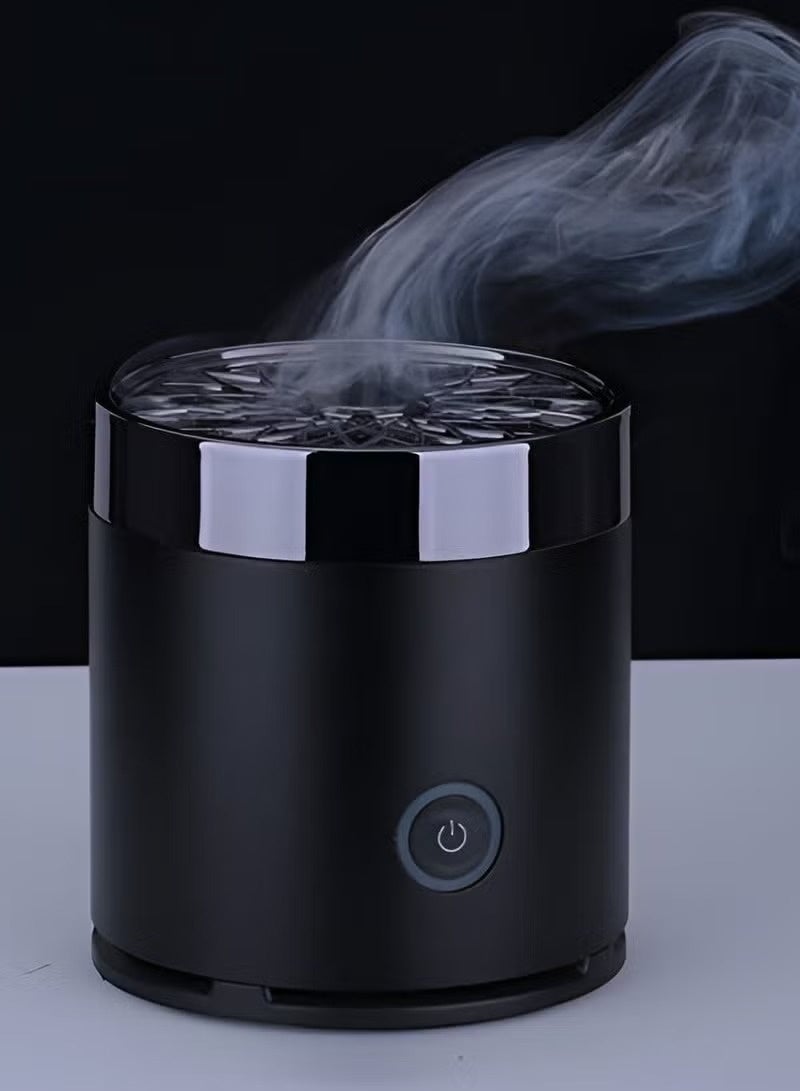 عود بخوان مبخرة بخور كهربائية قابلة لإعادة الشحن عبر منفذ USB - مبخرة عود ذكية محمولة للمنزل والسيارة والمكتب والسفر، أسود - Image 1