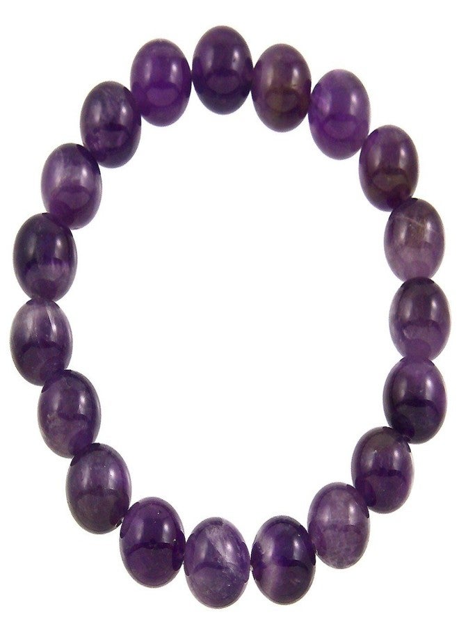 Falari 10mm Natural Stone Stretch Bracelet Amethyst B0246-AM - Image 1