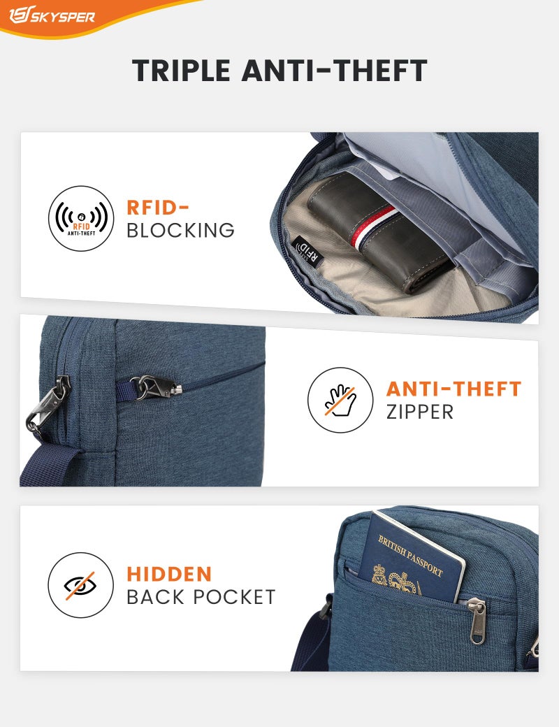 SKYSPER Small Anti Theft Crossbody Bag RFID MIni Sling Bag Travel Purse Small Shoulder Bag - Image 4