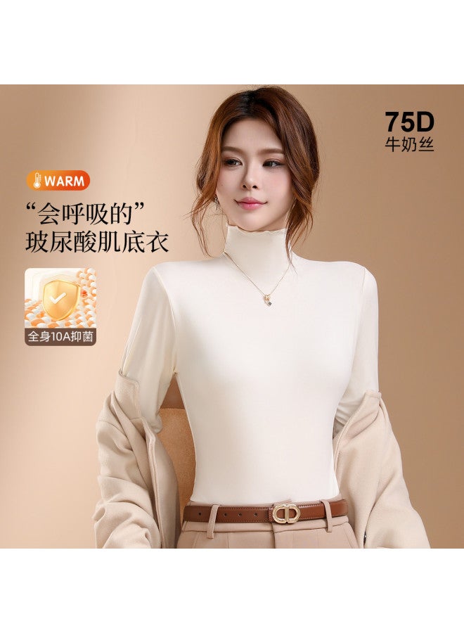 Modal Basic Versatile Thin Solid Color Long Sleeve Fitted Women'S Top For Spring And Autumn - Image 4