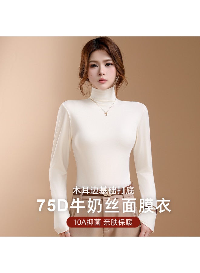 Modal Basic Versatile Thin Solid Color Long Sleeve Fitted Women'S Top For Spring And Autumn - Image 2