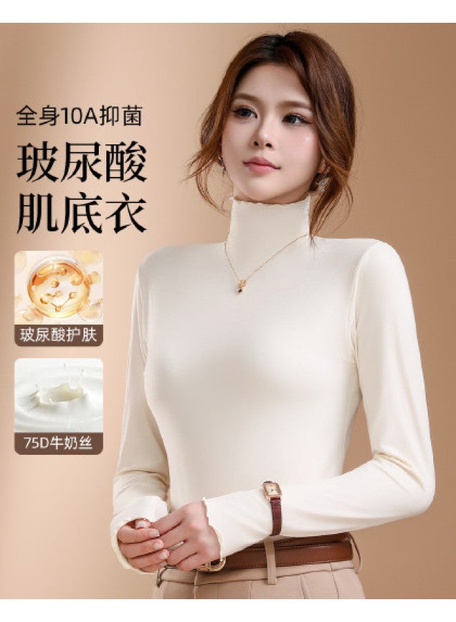 Modal Basic Versatile Thin Solid Color Long Sleeve Fitted Women'S Top For Spring And Autumn - Image 1