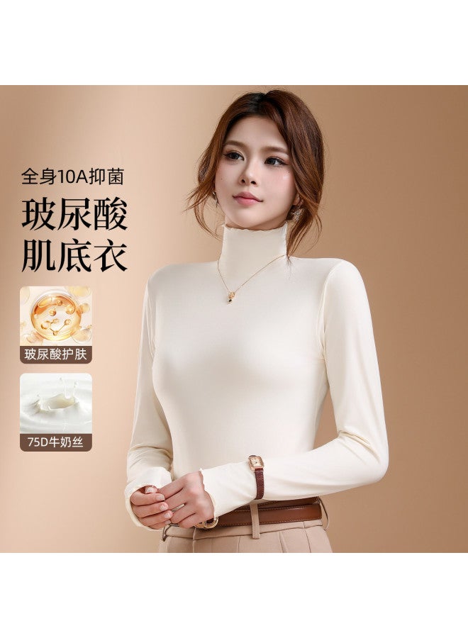 Modal Basic Versatile Thin Solid Color Long Sleeve Fitted Women'S Top For Spring And Autumn - Image 3
