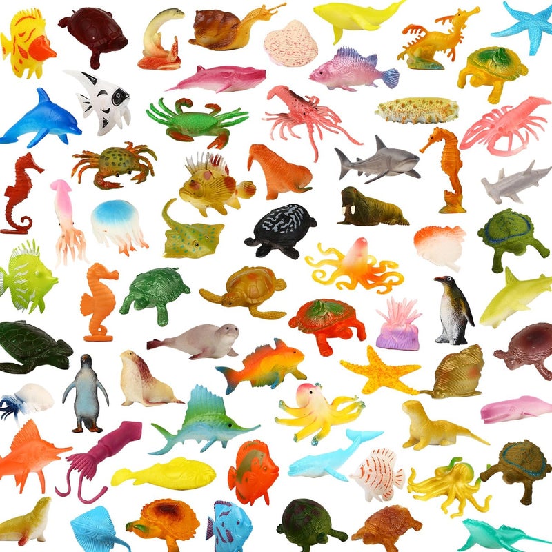 Yeonhatoys Yeonha Toys Ocean Sea Animals 80 Pcs Mini Underwater Sea Life Toys Set Sea Animal Learning Toys for Boys and Girls Early Childhood Education Gifts Parties Prizes Pretend Ocean Animals - Image 3