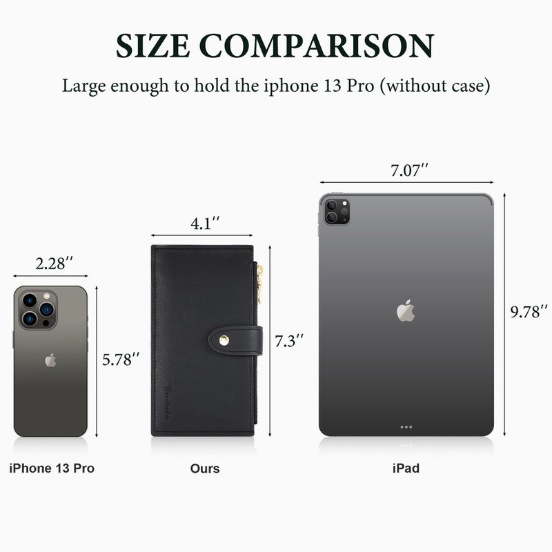 Travelambo Leather Wallets for Women Slim RFID Blocking Bifold Credit Card Holder Wallet - Image 2