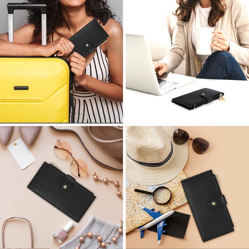 Travelambo Leather Wallets for Women Slim RFID Blocking Bifold Credit Card Holder Wallet - Image 5