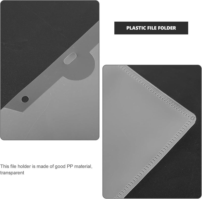 10pcs A4 Plastic File Folder Bags 23x32cm Hanging Document Protectors for Office Use Portable File Holders for Study and Paper Storage - Image 3