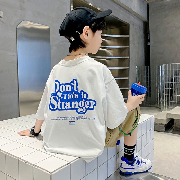 Children'S Clothing Boys' Pure Cotton Short-Sleeved T-Shirt 2026 New Style Kidsren'S Thin Top Boys' Summer T-Shirt Trendy - Image 1