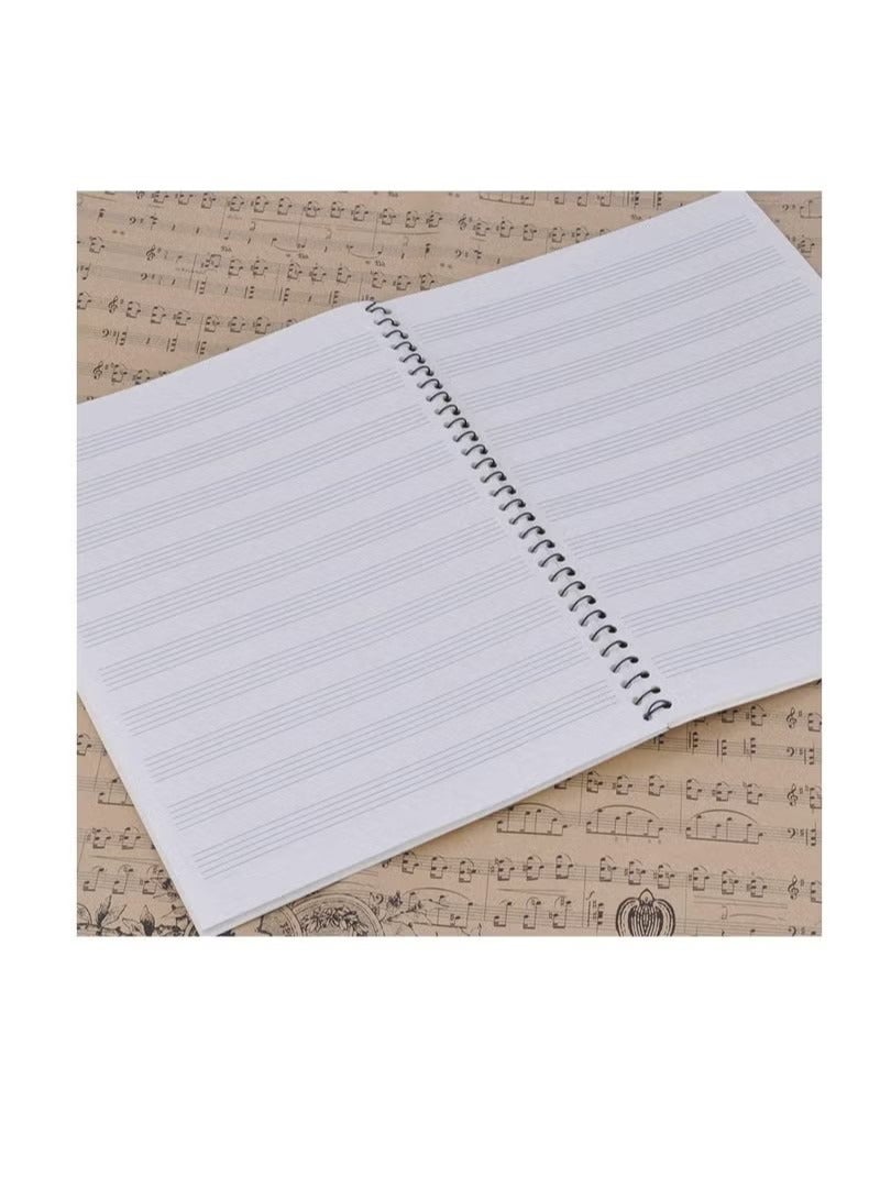 Stave Notebook, Music Writing Notebook Musical Notation Staff Manuscript Paper Piano Note Book Accessories, with 50 s Blank Sheet - Image 4